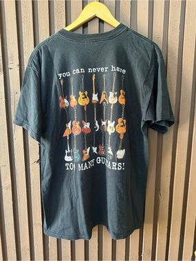 Vintage Gildan Playin' Guitar T Shirt Adult LARGE Front And Back Print Y2K